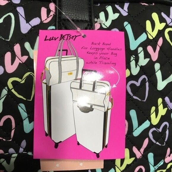 NWT BETSEY JOHNSON QUILTED‎ MULTICOLOR OMBRÉ LARGE WEEKENDER TRAVEL BAG - Picture 6 of 9